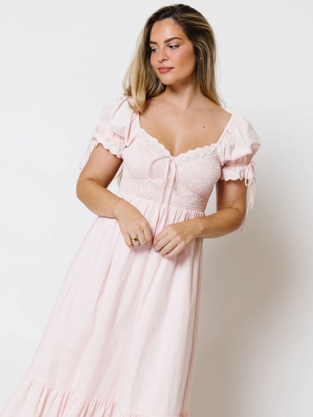 Holdyn 100% Cotton Maxi Dress — Light Pink